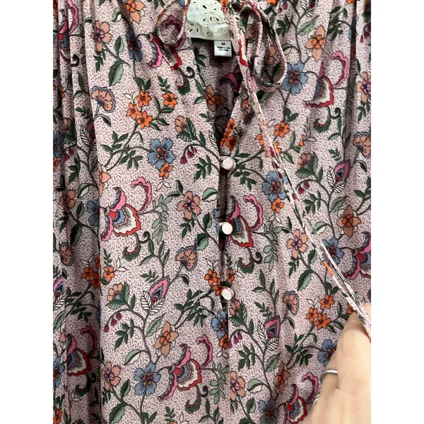 Johnny Was Maha Boho Mini Dress Embroidered Long Sleeve‎ Sz M Flowy - Image 4