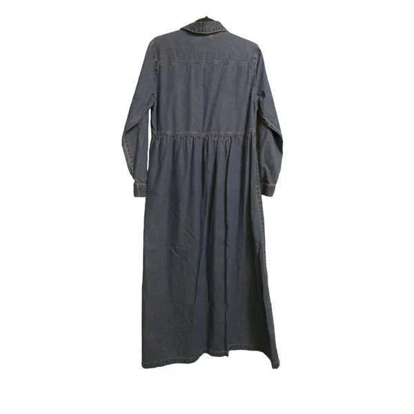 Disney Womens Shirt Dress Blue Denim Long Sleeve Embroidered Winnie The Pooh M - Image 7