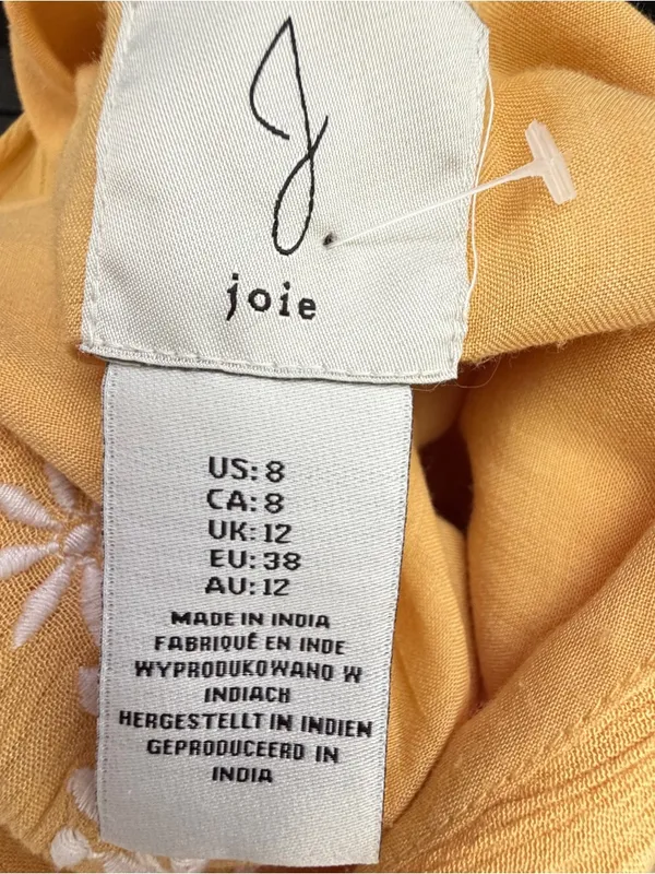 NEW Joie Mustard Sleeveless Tiered Midi Dress with Waist Sash SIZE 8 Boho - Image 8