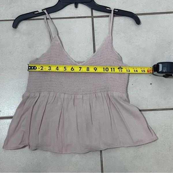 American‎ Eagle Women Tan/Beige Tank Top Peplum Size Small - Image 6