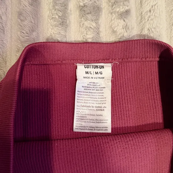 Cotton On Women Magenta Ribbed Seamless Bandeau Tube Top Size M/L 2055970 - Image 3