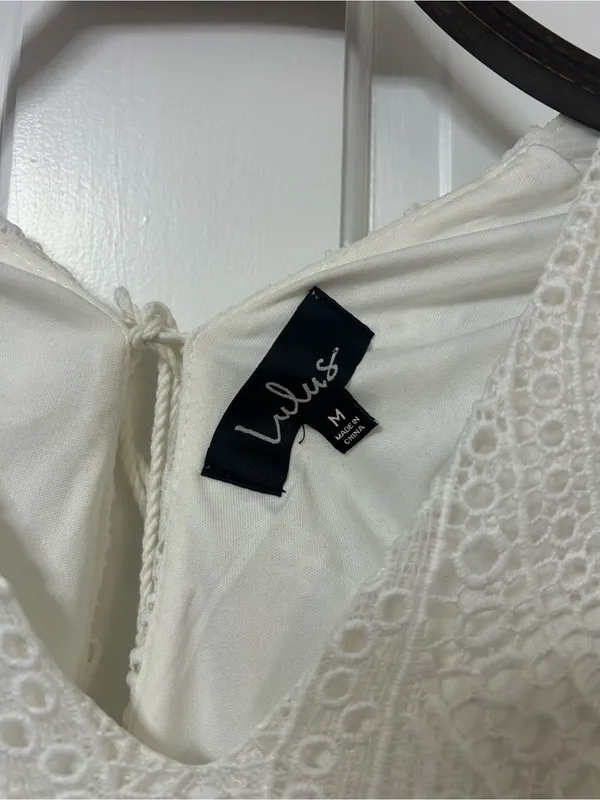 Lulu's White Crochet Tunic Swim Cover-Up - Image 4