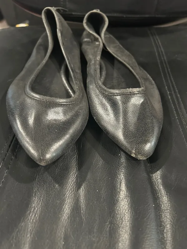 Frye Black Leather Pointed Ballet Flats - Image 12