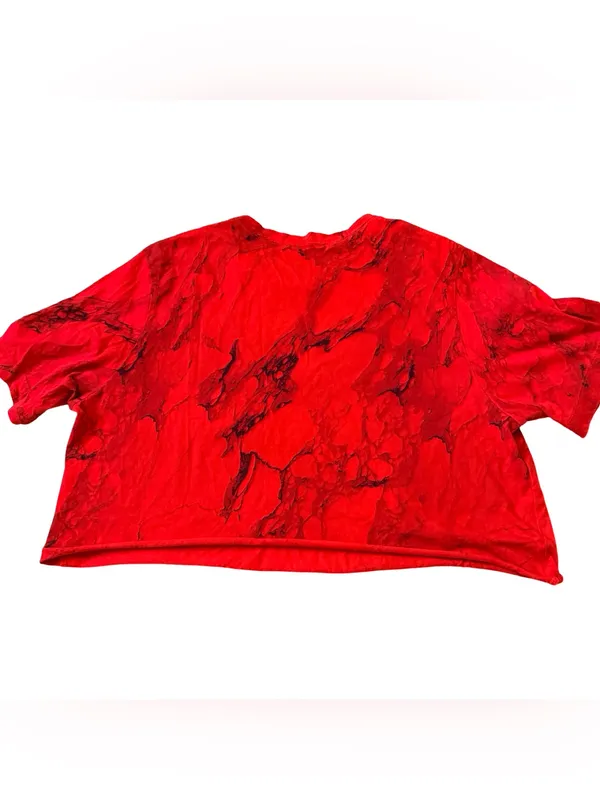 Nike Red & Black Marbled Crop Tee 🖤❤️ | M - Image 4