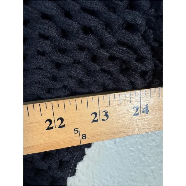 Free People Black Chunky Knit Turtleneck Sweater Womens XS Pullover Boho Fall - Image 3