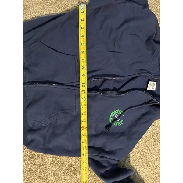 Victoria's Secret Blue Graphic Print Full Zip Hooded Jacket Oversized XS - Image 8