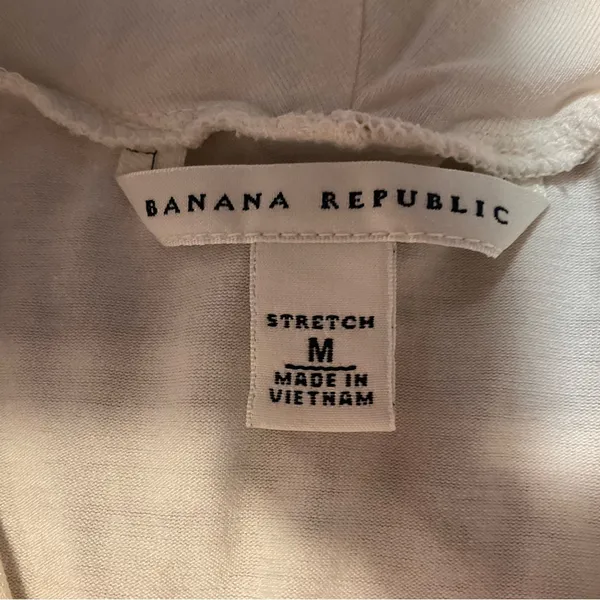 Banana Republic Sleeveless Cream Knit Top Draped Crossover Neckline Women Sz M - Image 3