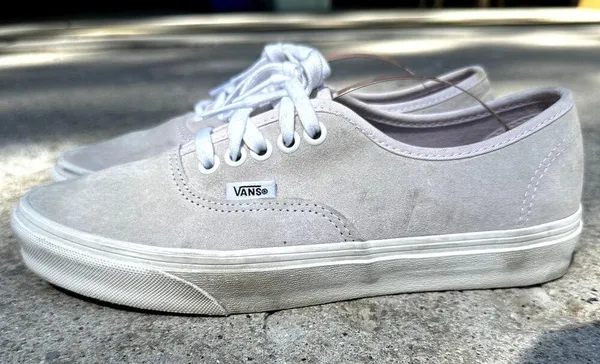 Vans Pig Suede Drizzle Sneakers Low Top Heiq Eco Dry Gray W8.5 M7 - Image 4