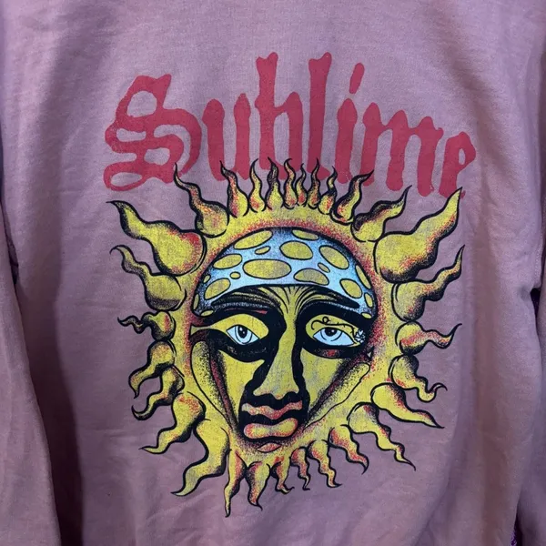 Sublime 40 oz to Freedom Sun Ska Band Oversized Crewneck Sweater Small - Image 2