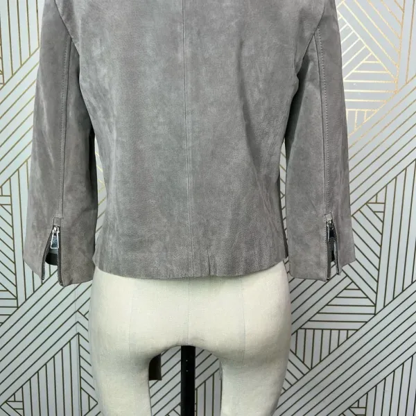 Soia + Kyo Collarless Zip Front Suede Jacket Tan Brown Size‎ US Small - Image 10