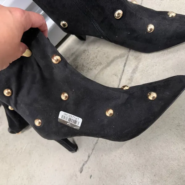 Wild Fable Black Faux Suede Gold Studded Pointed Toe Knee High Boots Size 7 - Image 6