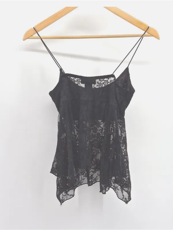 Just Polly New York Black Lace Babydoll Cami Top NWT Size S - Image 10
