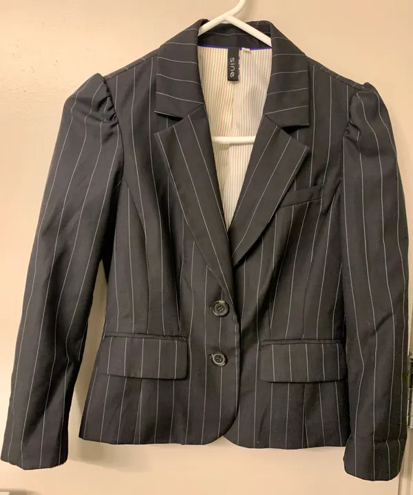 Anthropologie Sine navy pinstripe blazer - Image 5