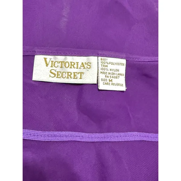 Victoria’s Secret Gold Label Vintage Purple Babydoll Nightie Women’s Size M 90s - Image 8