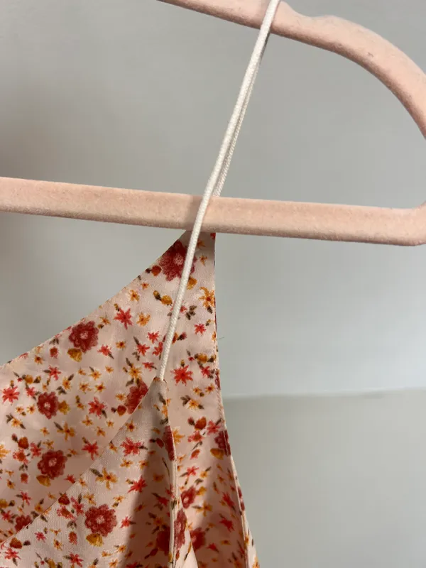 Floral Print Tank Top Orange Size M - Image 6