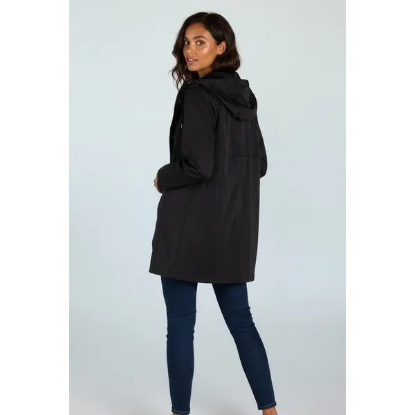 Time and Tru Womens Jacket Sz L Black Hooded Lightweight Anorak Full Zip Outdoor - Image 7