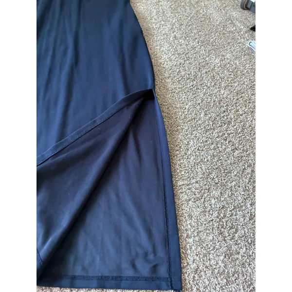 GRECERELLE Navy Blue Sleeveless Maxi Dress Side Slit Crew Neck Small - Image 4