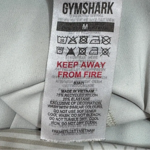 Gymshark Elevate Geometric Print Cycling Gym‎ Shorts Taupe Tan Medium - Image 6