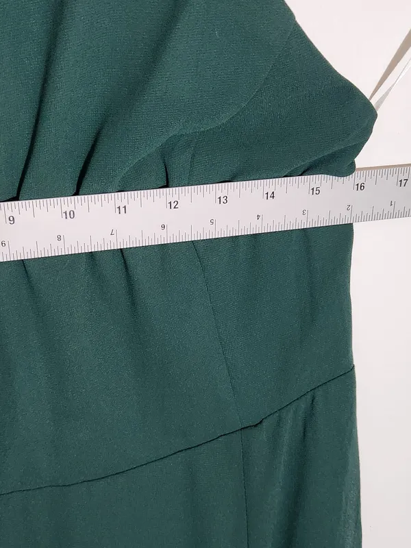 Lulus Emerald Green Halter Formal Dress Front Slit Sleeveless Sz Medium NWT Flaw - Image 8