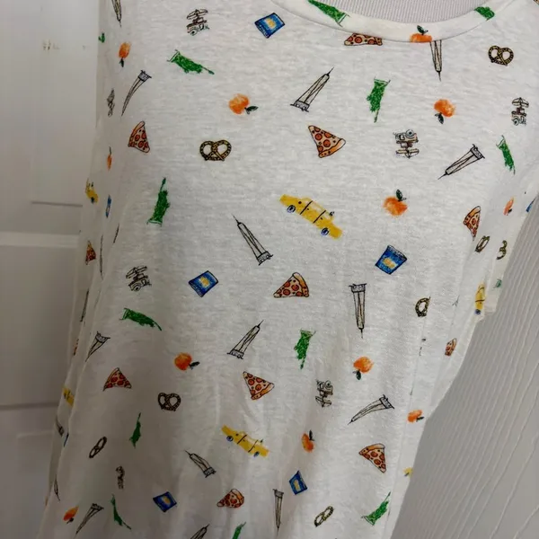 J Crew Tie Front Tank NYC Print B5* - Image 4