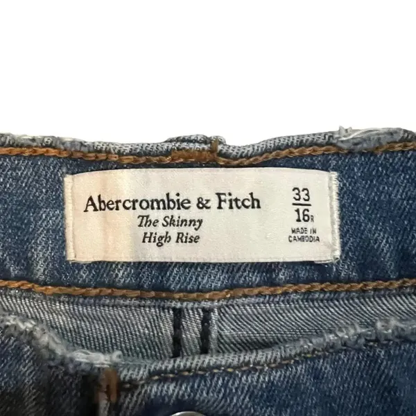 Abercrombie & Fitch High Rise Skinny Jeans Women's‎ Size 33/16 - Image 2
