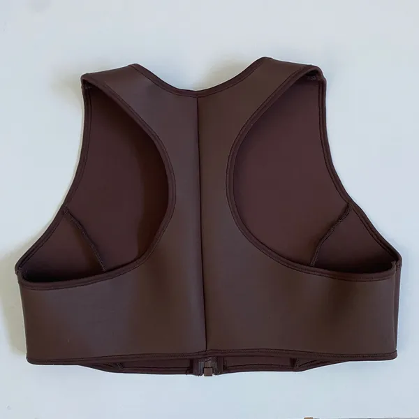 SKIMS Rubberized Scuba Swim High Neck Bikini Top Cocoa 2X Womens‎ Plus Size - Image 9