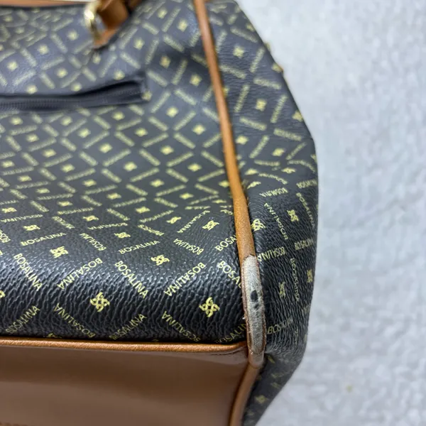 Bosalina y2k monogram bowler satchel bag Black/Tan classic print preppy casual - Image 16