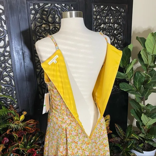Copper Key Fit & Flare Yellow Ditsy Floral Dress - Image 6