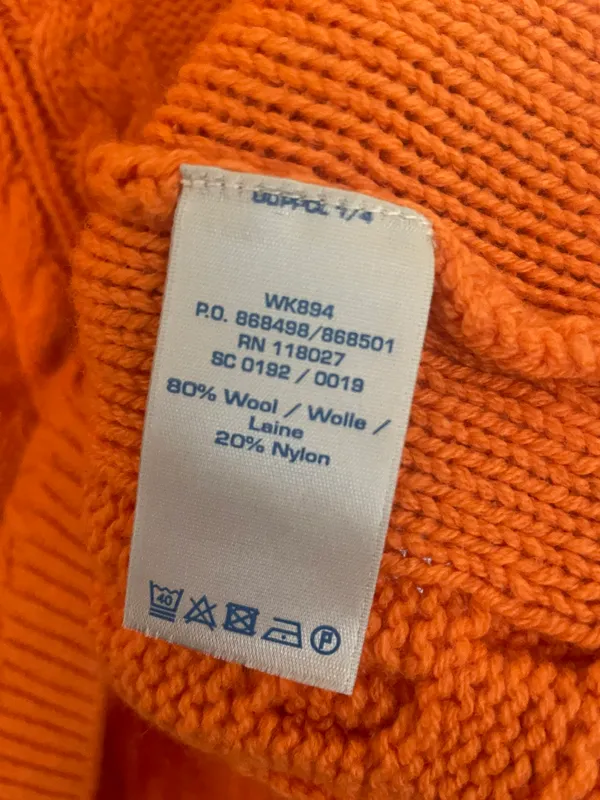 Y2K Boden Orange Swedish Cable Knit Jumper - Image 4