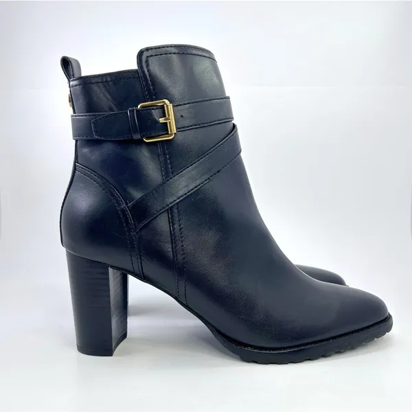 Giani Bernini Ninha Booties Size 10 Black Block Heel Buckle Dress Boots NWOB - Image 4