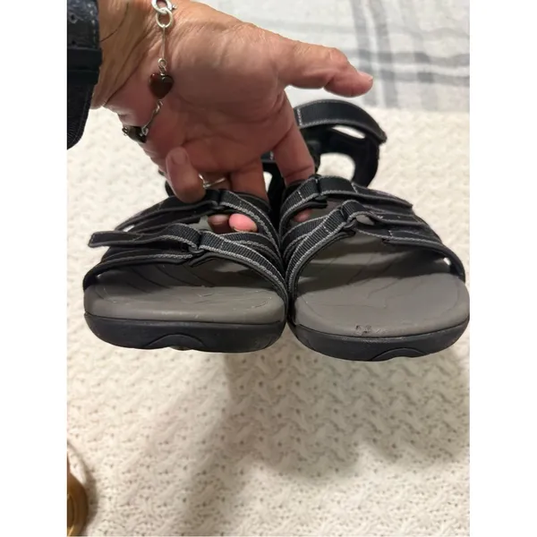 Teva Black and Purple Women's Outdoor Strappy Sandals 10 - Image 9