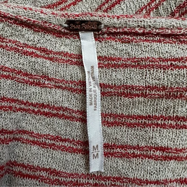 Free People Frida Floral Embroidered Striped Wrap Gauzy Knit Tank Top, Sz Medium - Image 9