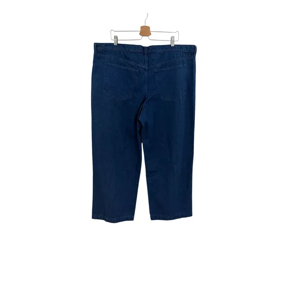 Abercrombie Mid Rise Trouser Jeans Wide Leg Dark Wash Denim‎ Women's 34/18S NWT - Image 5