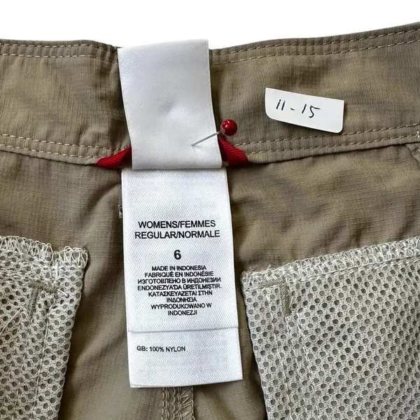 11-15 The North Face Beige Outdoor Breathable Cargo Shorts Women Size 6 - Image 6
