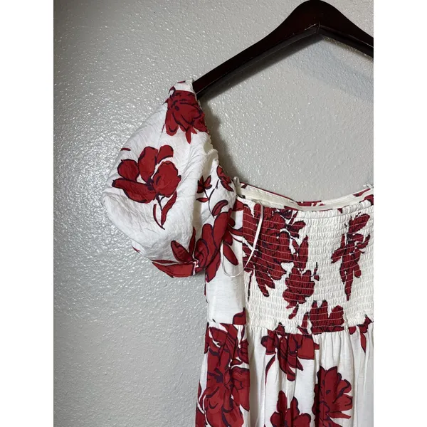 Abercrombie & Fitch Emerson Off‎ Shoulder Floral Midi Dress XSP Petite - Image 12