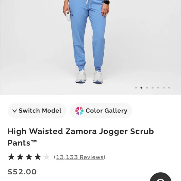FIGS Women's high waisted Jogger scrub pant- Ceil blue - Image 3