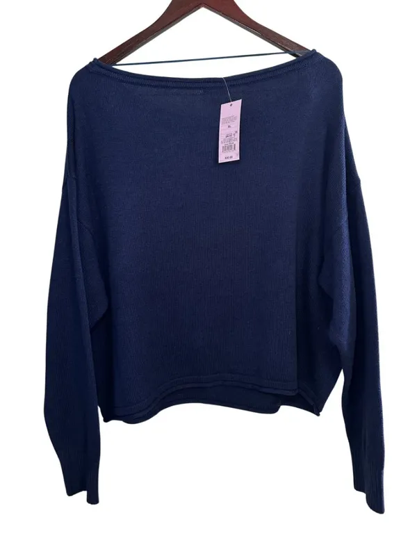 Wild Fable Cape Cod Knit Sweater Navy Blue Lighthouse Graphic Oversized XL NWT - Image 4