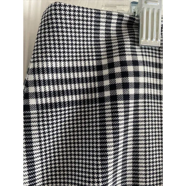 J Crew Glen Plaid Mini Skirt Womens Size‎ 10 Black Dark Academia Preppy Office - Image 2