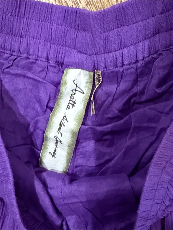 Aratta Wide-Leg Tiered‎ Pants in Vibrant Purple medium nwt - Image 5
