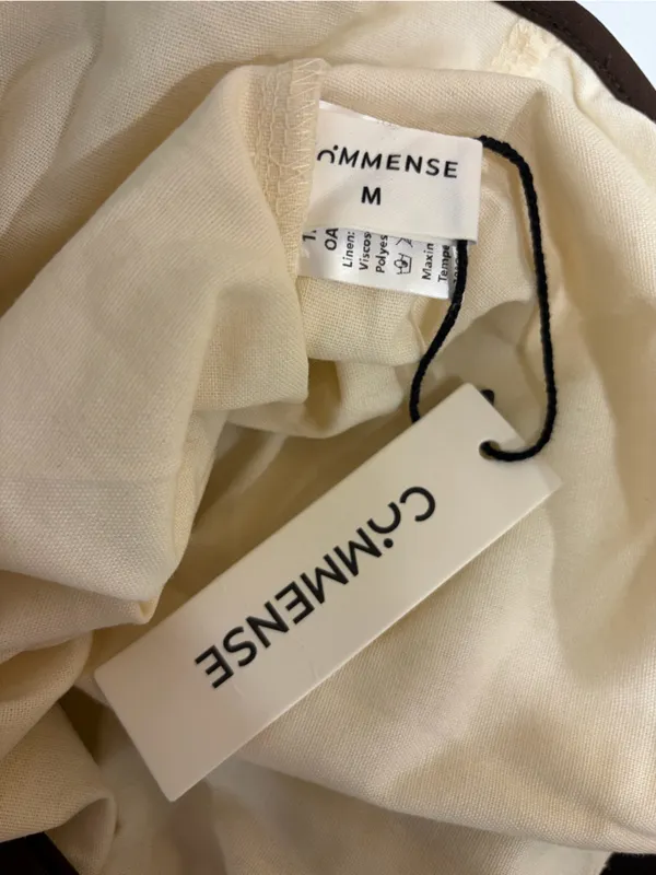 Commense Linen Blend Contrast Trim Wrap Dress - Image 3