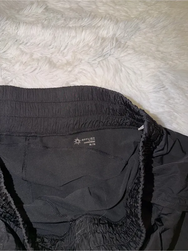 Aerie Offline Black Lightweight Elastic-Waist Athletic Shorts size XL - Image 4