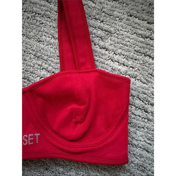 SET Active Sculpt Flex Contour Sports Bra Red Size XS - Image 6