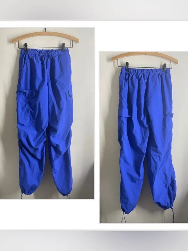 Love Tree Nylon Cargo Pants size S Blue Purple Parachute Jogger Lightweight - Image 2