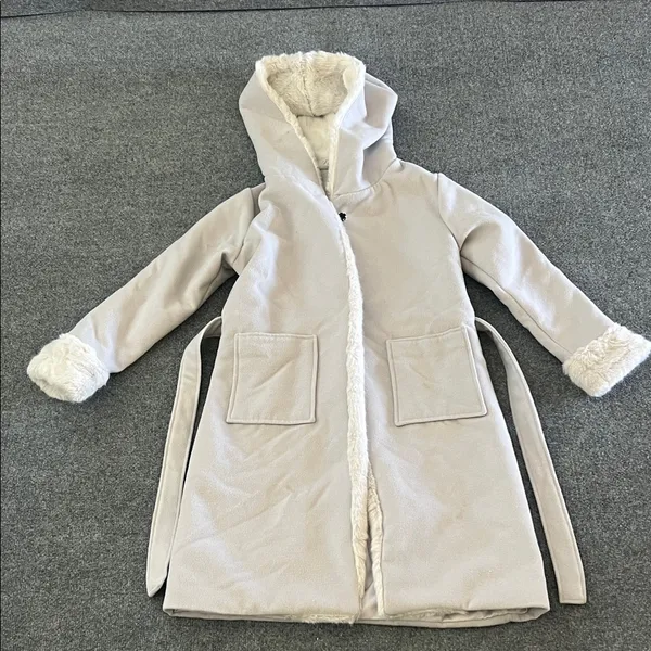 Cozy Hooded Coat with Faux Fur Trim Size‎ M - Image 2