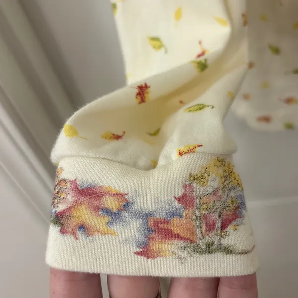 VTG Northern Reflections 80s 90s Autumn Leaves Mock Neck Top S Fall Granola - Image 4