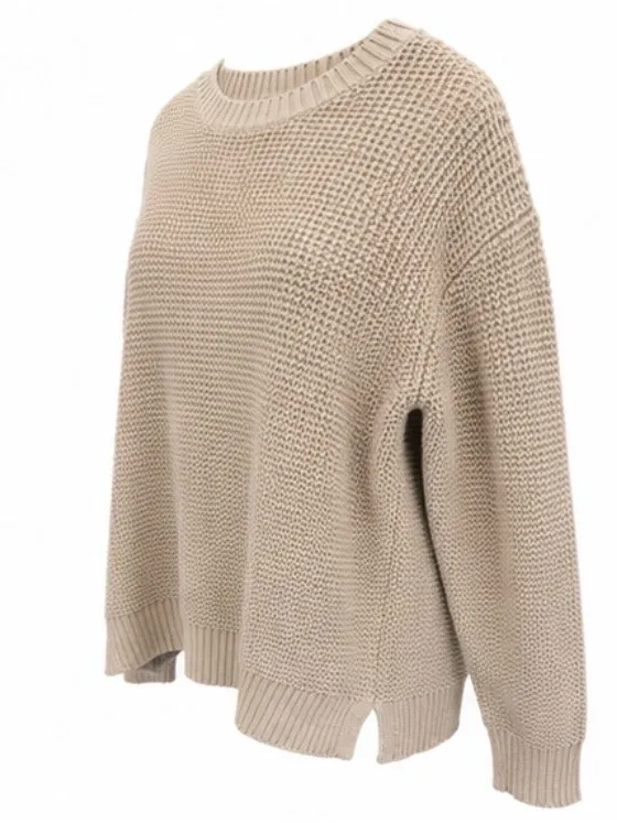 Duluth Trading Co Heritage Shaker Stitch Sweater Size L Beige - Image 2