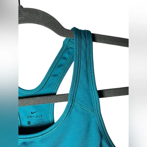 Nike Dri-FIT‎ Swoosh Sports Bra S Teal Blue Racerback Workout Athletic - Image 3