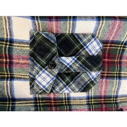 Polo Ralph Lauren Patchwork Plaid Fringe Flannel Shirt Multi Color XS - Image 9