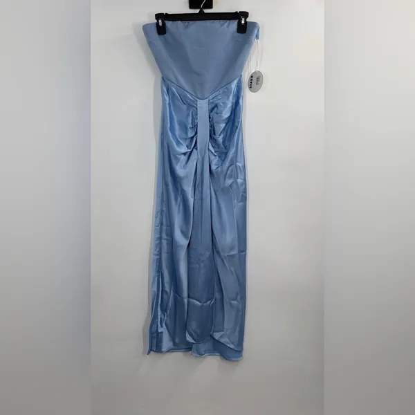 STAUD Wayfaring Strapless Cutout Satin Midi Dress - Image 5