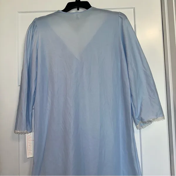 Vtg Adonna J.C. Penney polyester nightgown Blue Floral Lace Sz Large NWT - Image 4